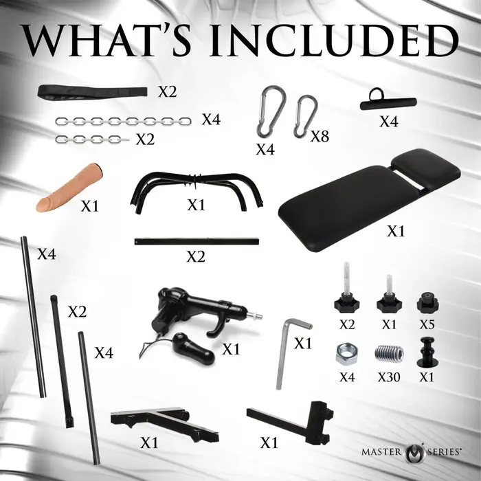 XR Brands Female Sex Toys Throne Deluxe Adjustable Sling With Sex Machine