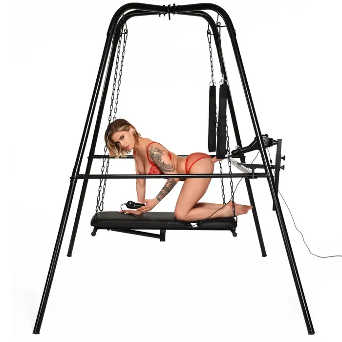XR Brands Female Sex Toys Throne Deluxe Adjustable Sling With Sex Machine