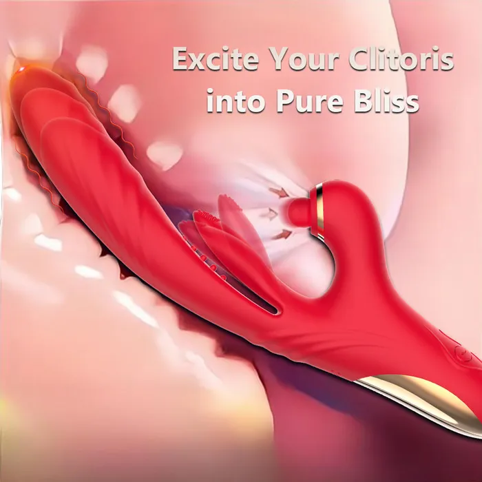 4 IN 1 Thrusting Vibrator with Licking Vibration Clit Tapping Amovibe Female Sex Toys 4 IN 1 Thrusting Vibrator with Licking Vibration Clit Tapping Amovibe Female Sex Toys