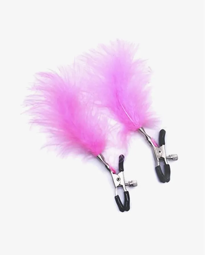 Adultskart Feather Nipple Clips Nipple Clamps 1 pair pink Vibrators