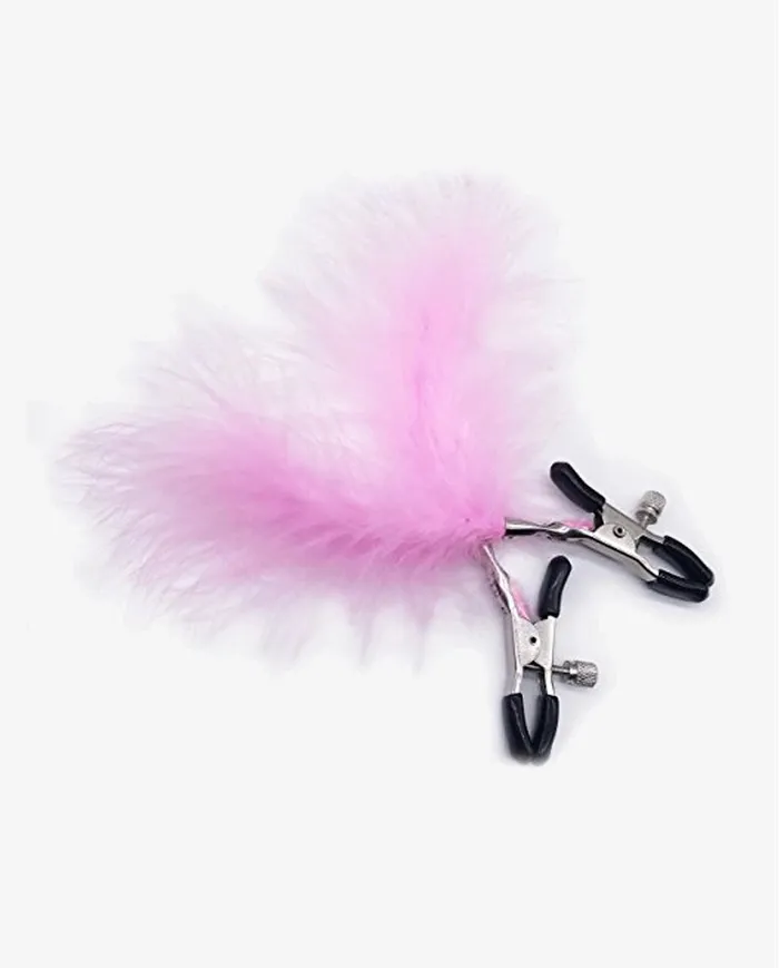 Adultskart Feather Nipple Clips Nipple Clamps 1 pair pink Vibrators