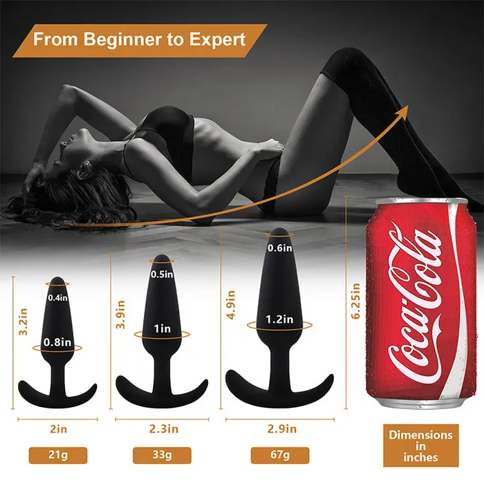 Amovibe Anal Curved Base 3Piece Beginner Anal Plug Set