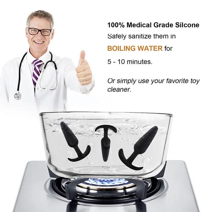 Amovibe Anal Curved Base 3Piece Beginner Anal Plug Set