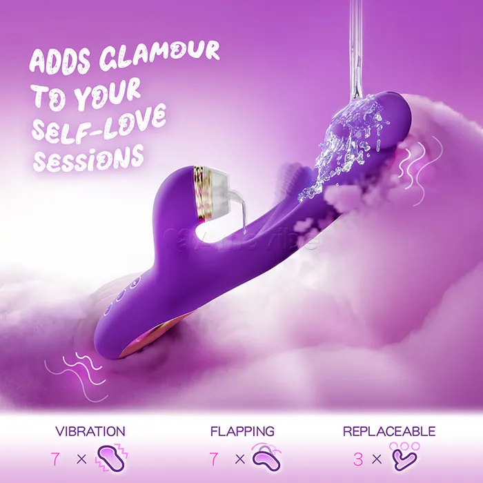 Amovibe Female Sex Toys Innovative Flapping G spot Vibrator with Replaceable Silicone Sleeves for Tapping Tickling Licking Function Amovibe Female Sex Toys Innovative Flapping G spot Vibrator with Replaceable Silicone Sleeves for Tapping Tickling Licking Function