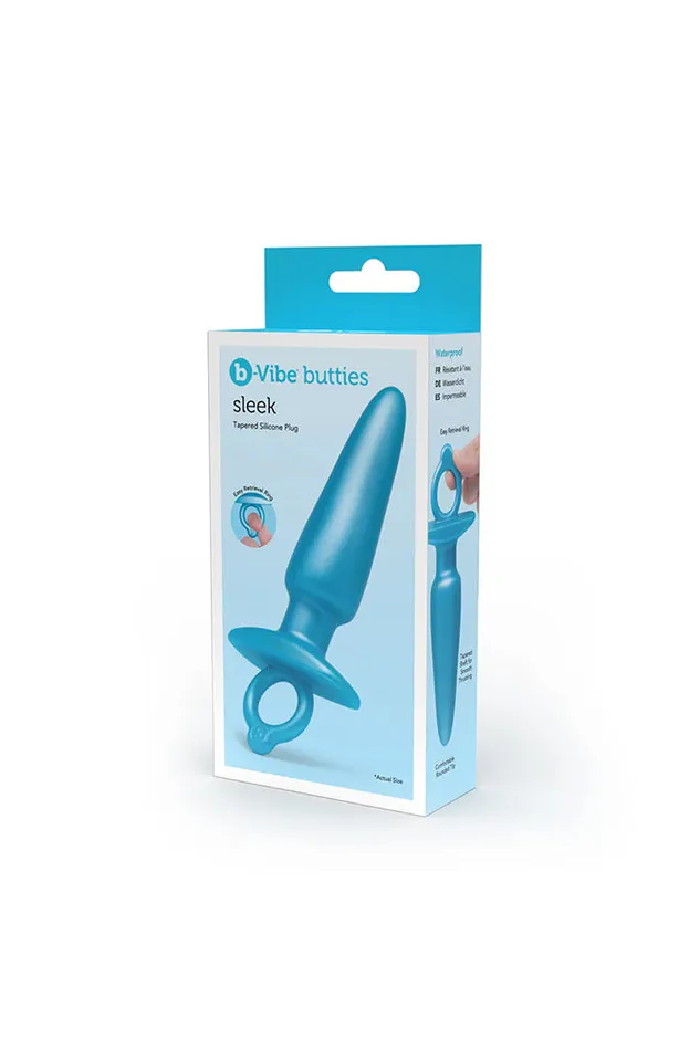 Anal bVibe Butties Sleek Tapered Silicone Anal Plug Blue BVibe