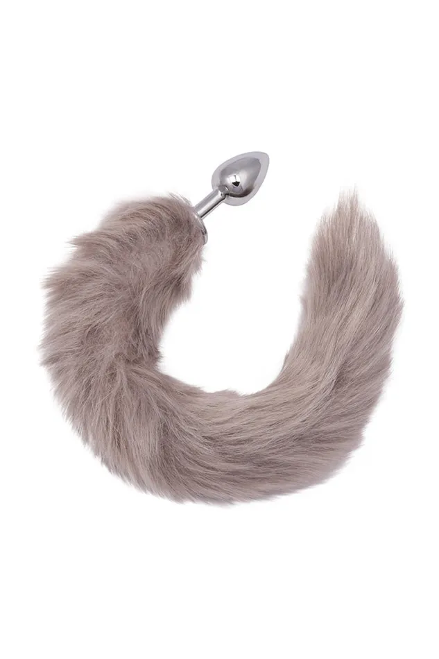 Anal Cal Exotics Running Wild Grey Tail Anal Plug GreySilver Cal Exotics