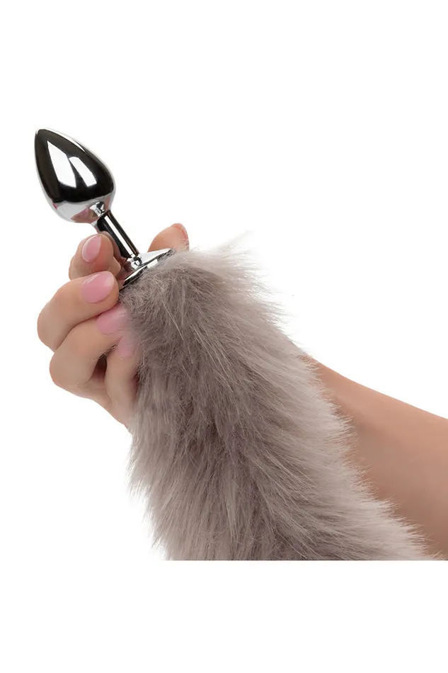 Anal Cal Exotics Running Wild Grey Tail Anal Plug GreySilver Cal Exotics