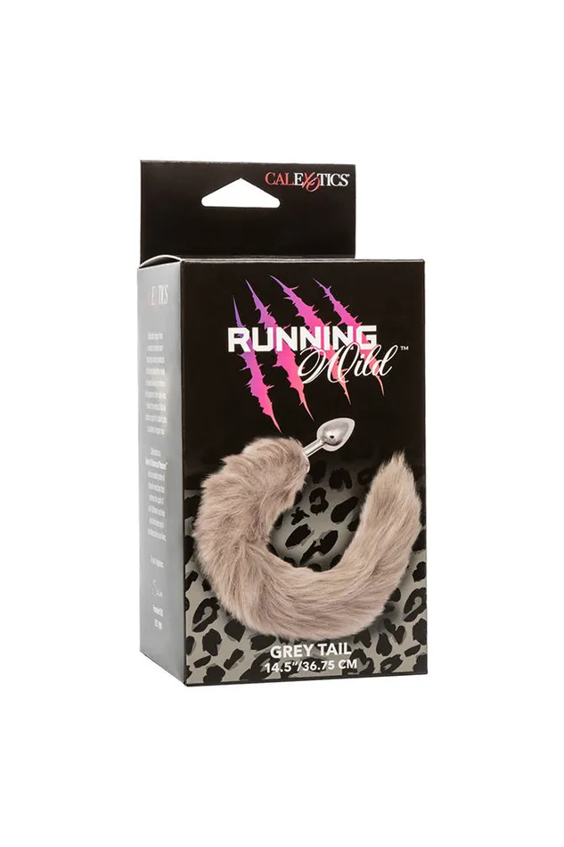 Anal Cal Exotics Running Wild Grey Tail Anal Plug GreySilver Cal Exotics