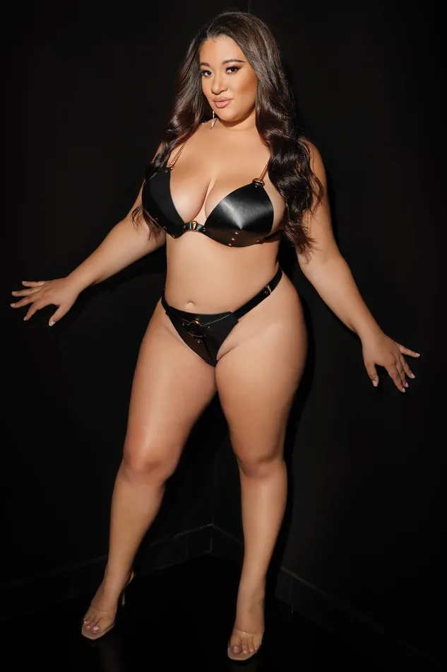 Anal Coquette Coquette 24507 Bralette Thong BlackRose Gold OSXL
