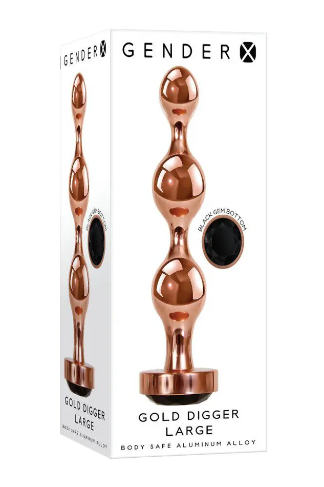 Anal Evolved Gender X Gold Digger Large Butt Plug Rose Gold