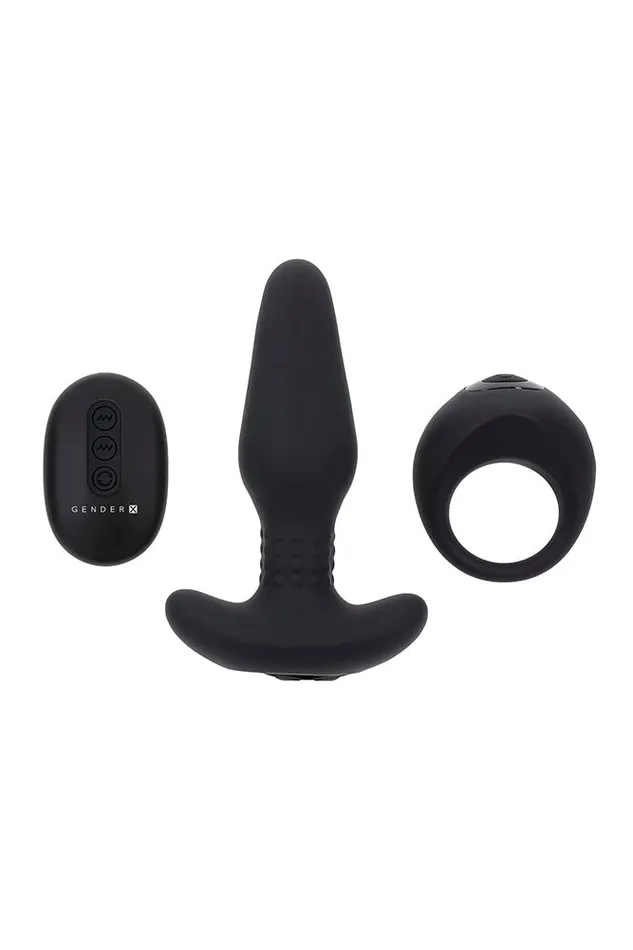 Anal Evolved Gender X Teamwork Remote Controlled Butt Plug Penis Ring Set Black Anal Evolved Gender X Teamwork Remote Controlled Butt Plug Penis Ring Set Black