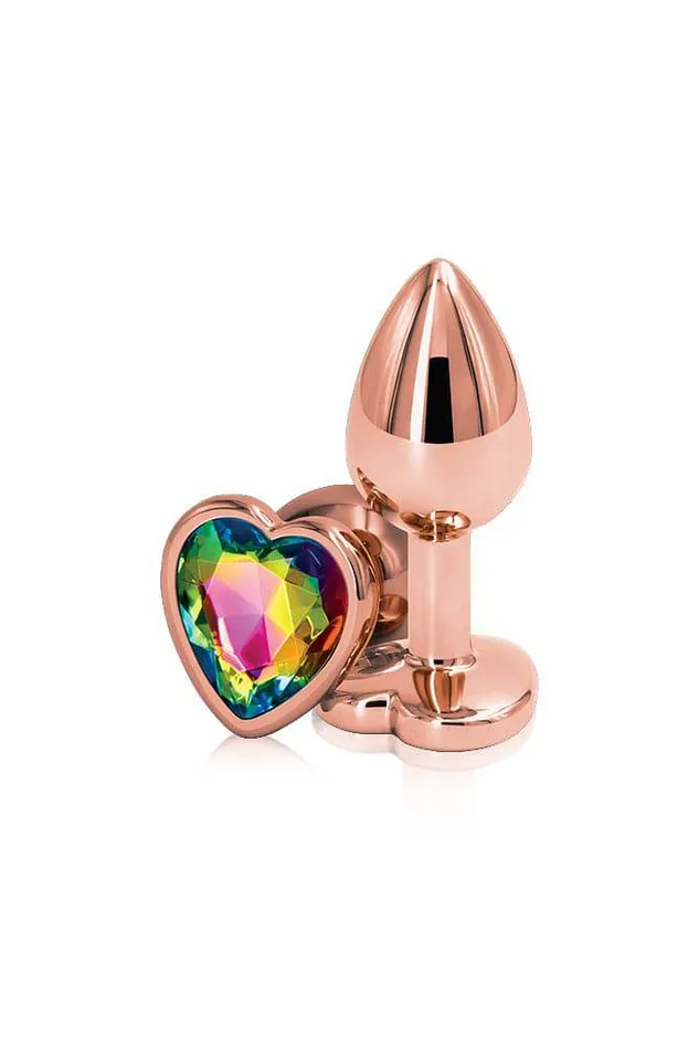 Anal NS Novelties Rear Assets Aluminum Heart Butt Plug Rose GoldRainbow 275 Inch NS Novelties Anal NS Novelties Rear Assets Aluminum Heart Butt Plug Rose GoldRainbow 275 Inch NS Novelties