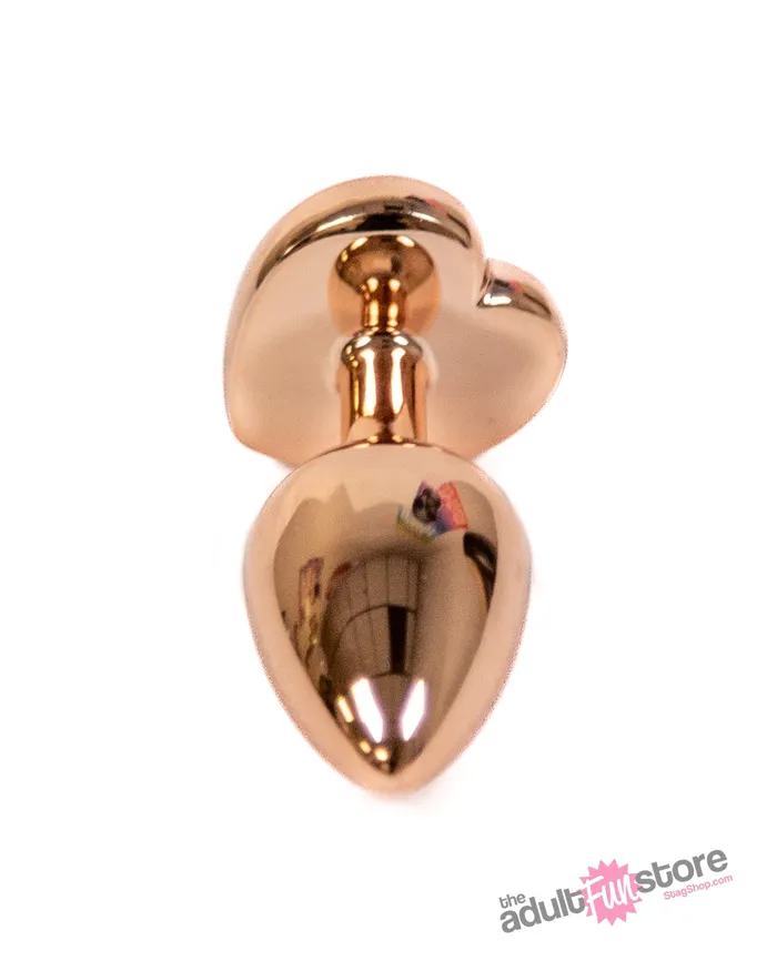 Anal NS Novelties Rear Assets Aluminum Heart Butt Plug Rose GoldRainbow 275 Inch NS Novelties