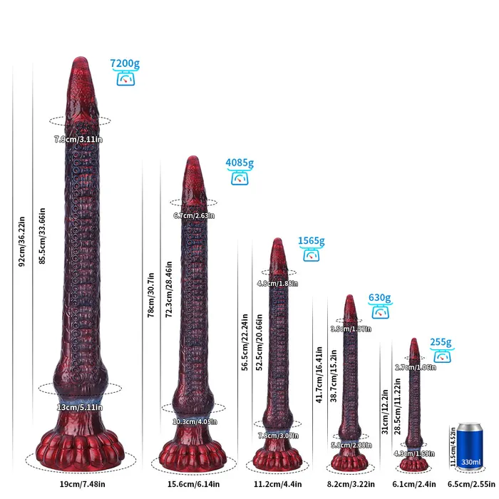 Anal Platinum Silicone Series Fantasy Octopussy Platinum Silicone Dildo 122 Inch Metallic Red