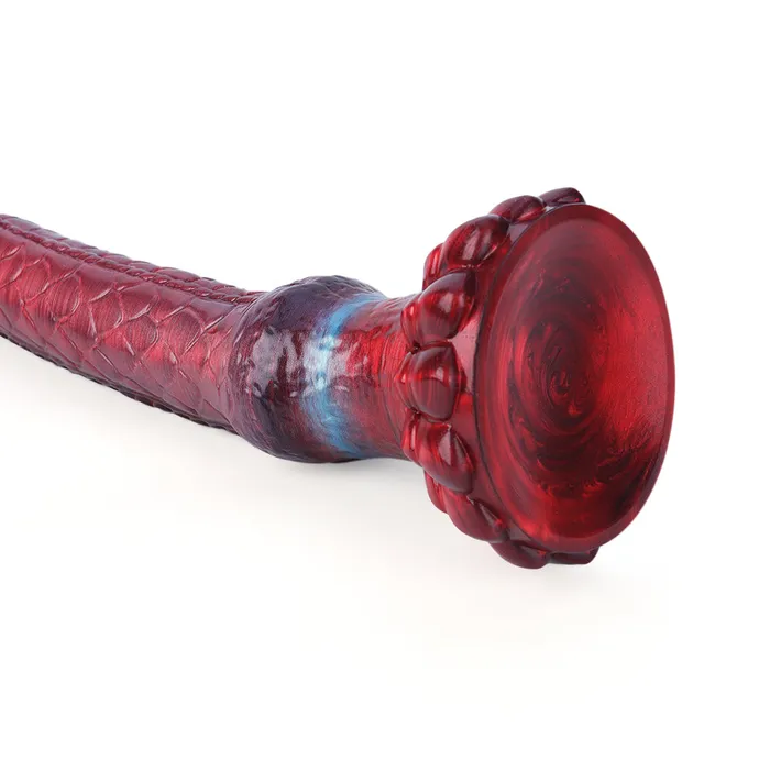 Anal Platinum Silicone Series Fantasy Octopussy Platinum Silicone Dildo 122 Inch Metallic Red
