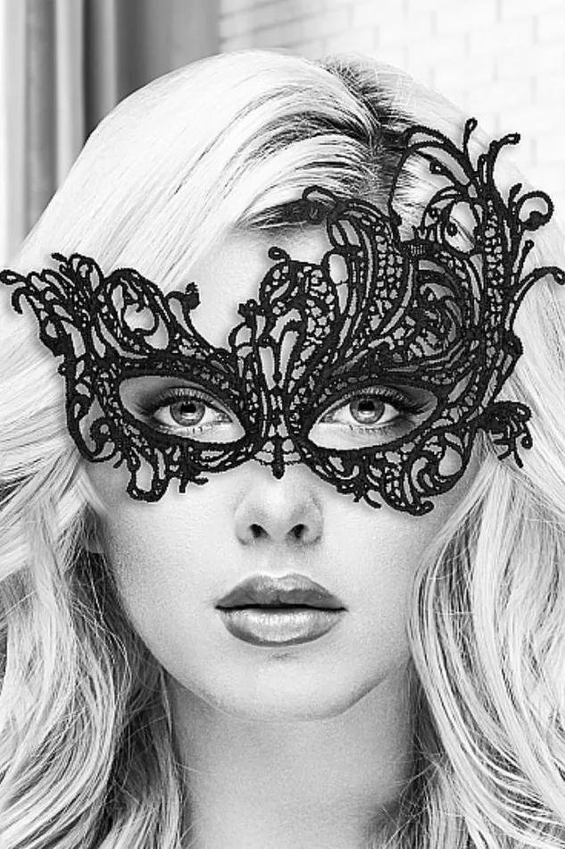 Anal Shots Toys Ouch by Shots Toys Black White Royal Lace Mask Black