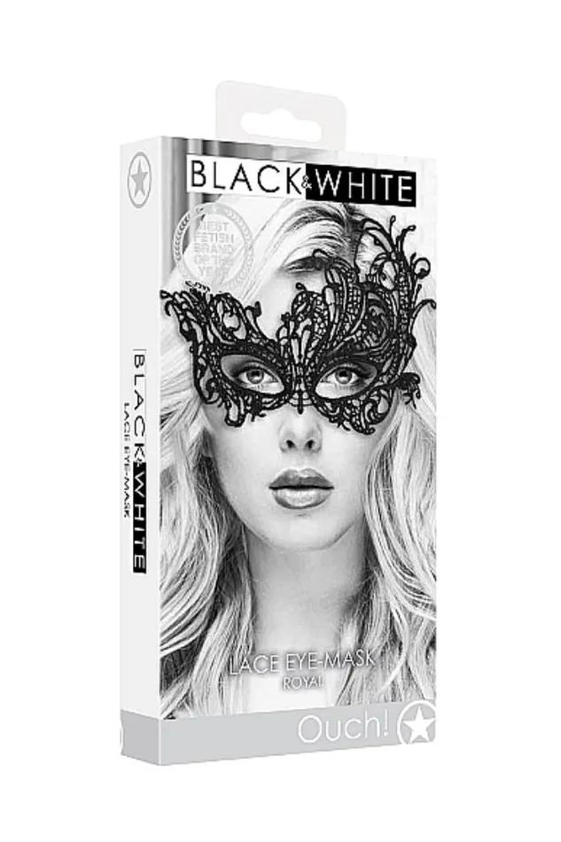 Anal Shots Toys Ouch by Shots Toys Black White Royal Lace Mask Black