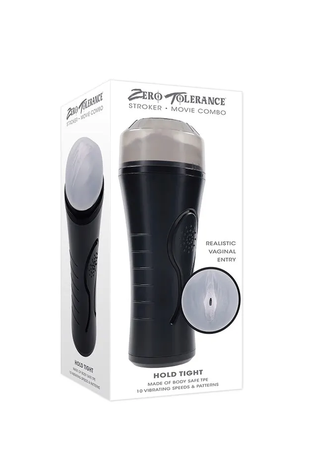 Anal Zero Tolerance Zero Tolerance Hold Tight Squeezable Vibrating Stroker BlackFrost