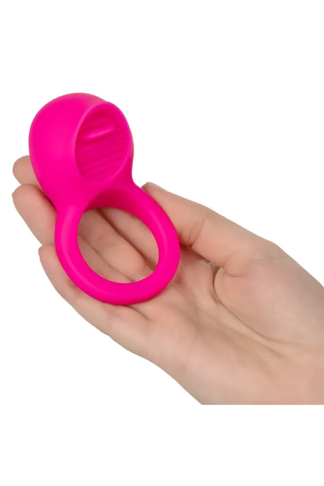 Cal Exotics Cal Exotics Couples Enhancer Silicone Rechargeable Teasing Tongue Pink Vibrators