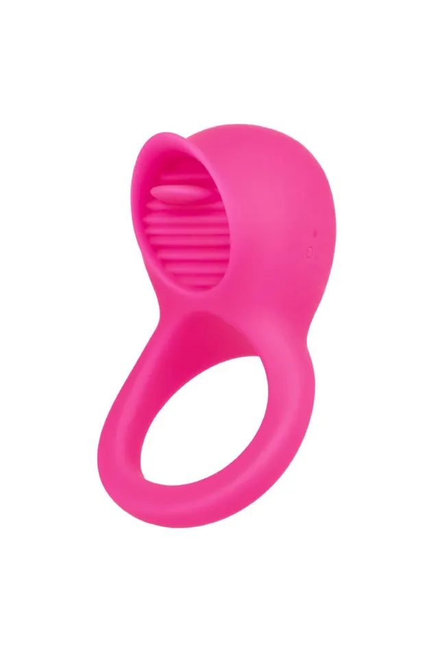 Cal Exotics Cal Exotics Couples Enhancer Silicone Rechargeable Teasing Tongue Pink Vibrators