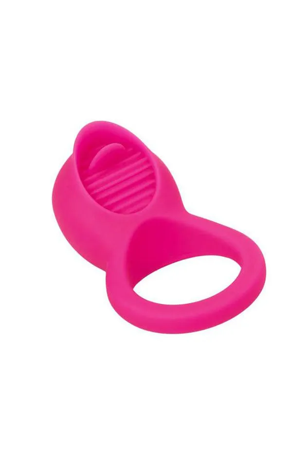 Cal Exotics Cal Exotics Couples Enhancer Silicone Rechargeable Teasing Tongue Pink Vibrators