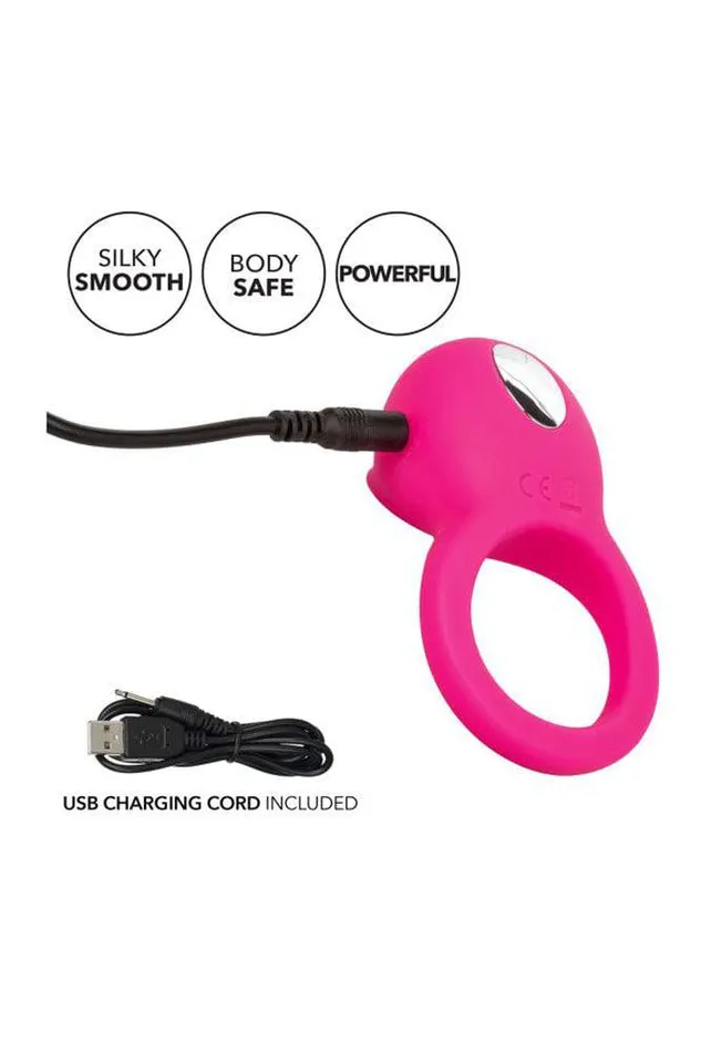 Cal Exotics Cal Exotics Couples Enhancer Silicone Rechargeable Teasing Tongue Pink Vibrators