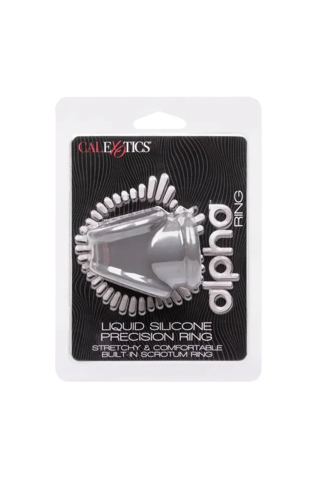 Cal Exotics Male Sex Toys Cal Exotics Alpha Liquid Silicone Precision Ring with Scrotum Support Grey