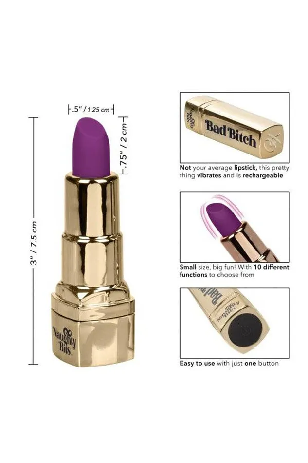 Cal Exotics Naughty Bits Bad Bitch Lipstick Vibe Cal Exotics Vibrators