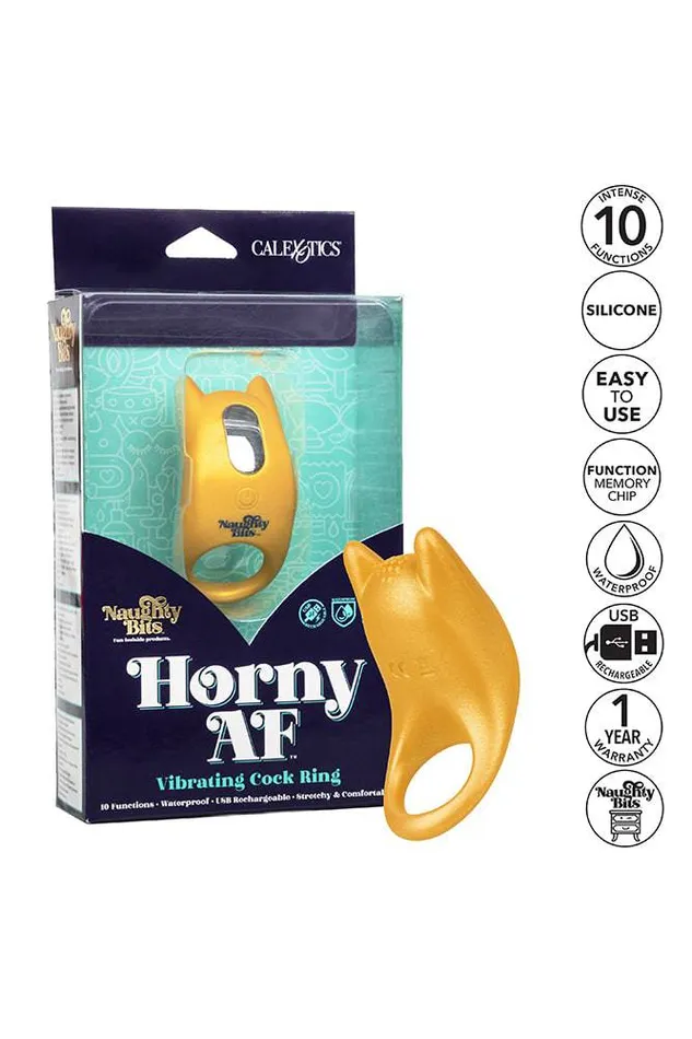 Cal Exotics Naughty Bits Horny AF Vibrating Cock Ring Cal Exotics Couples