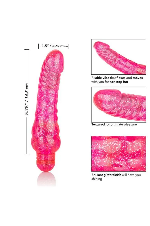 Cal Exotics Sparkle Glitter Jack Realistic Vibrator Assorted Colors Cal Exotics Female Sex Toys