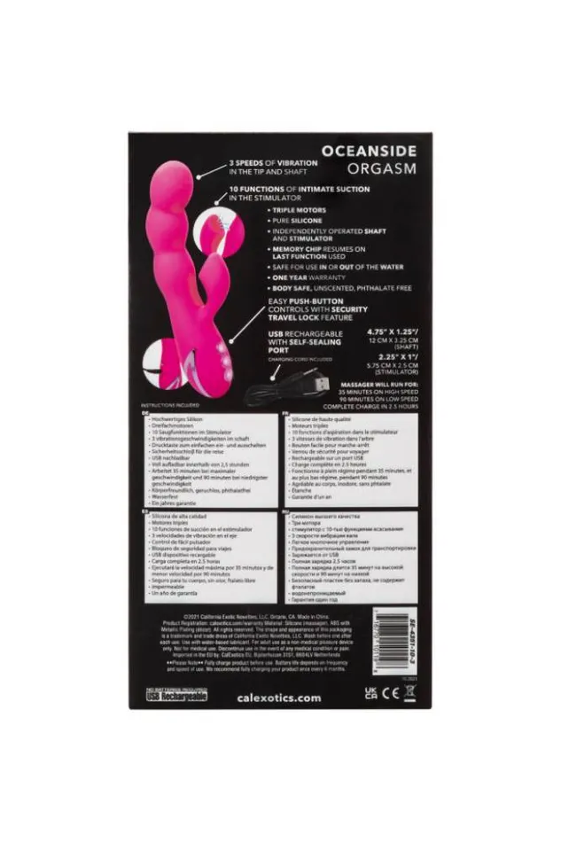 Cal Exotics Vibrators Cal Exotics California Dreaming Oceanside Orgasm Dual Vibrator Pink