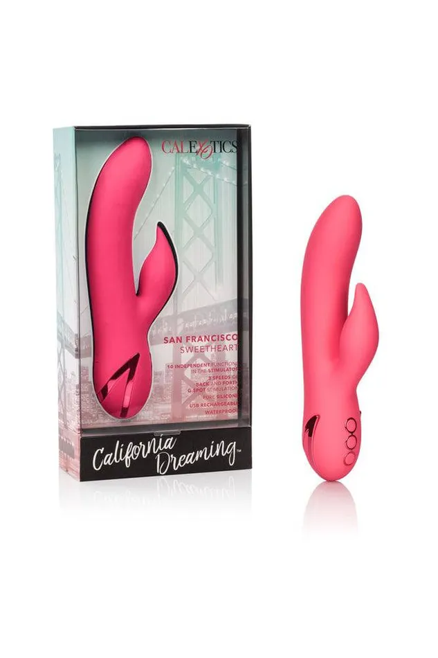 Cal Exotics Vibrators Cal Exotics California Dreaming San Fran Sweetheart Rabbit Vibe Coral