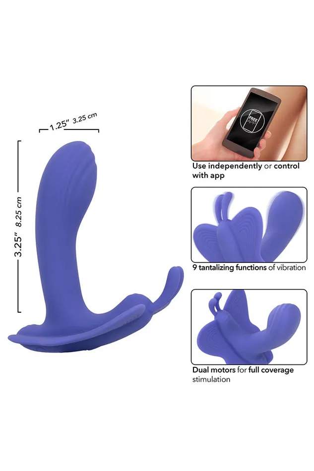 Cal Exotics Vibrators Cal Exotics Connect Venus Butterfly Wearable Vibrator With App Control Blue