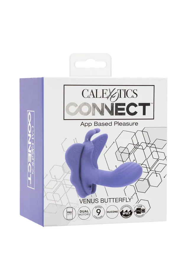 Cal Exotics Vibrators Cal Exotics Connect Venus Butterfly Wearable Vibrator With App Control Blue