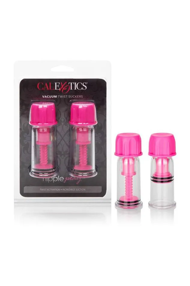 Cal Exotics Vibrators Cal Exotics Nipple Play Vacuum Twist Suckers Pink
