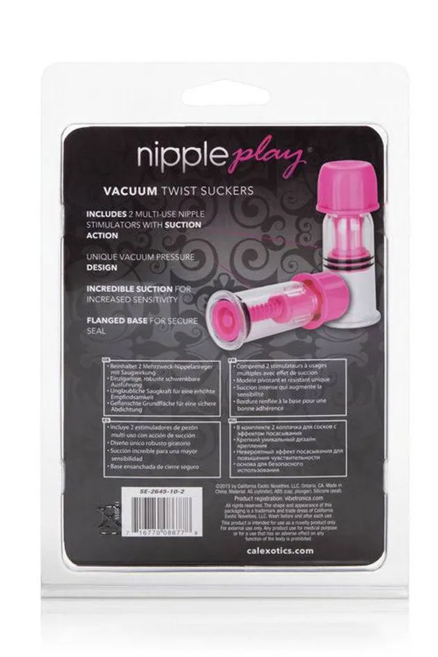 Cal Exotics Vibrators Cal Exotics Nipple Play Vacuum Twist Suckers Pink