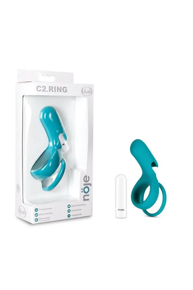 Couples Blush Blush Novelties Noje C2 Juniper Vibrating Cock Ring Teal