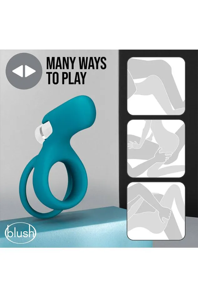 Couples Blush Blush Novelties Noje C2 Juniper Vibrating Cock Ring Teal