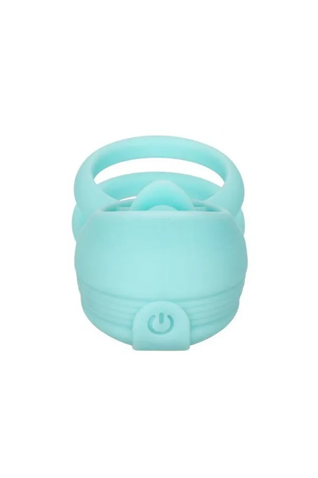 Couples Cal Exotics Couples Enhancer Rechargeable French Kiss Enhancer Cock Ring Aqua Cal Exotics
