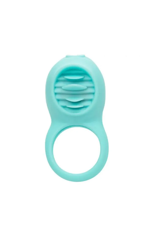 Couples Cal Exotics Couples Enhancer Rechargeable French Kiss Enhancer Cock Ring Aqua Cal Exotics