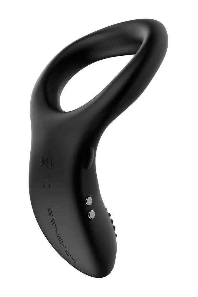 Couples Lovense Diamo Bluetooth Vibrating Cock Ring Black Lovense