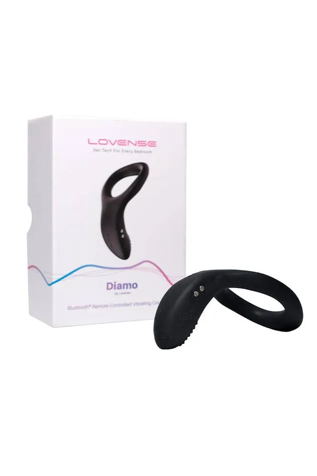 Couples Lovense Diamo Bluetooth Vibrating Cock Ring Black Lovense