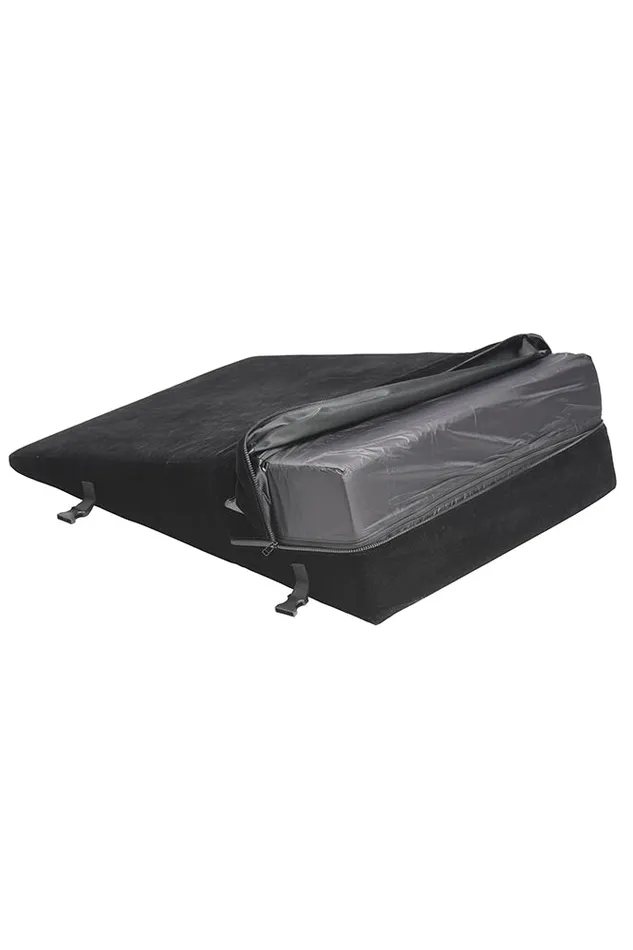 Couples XR Brands XR Brands Bedroom Bliss XL Bondage Cushion Position Aid with Restraints Black