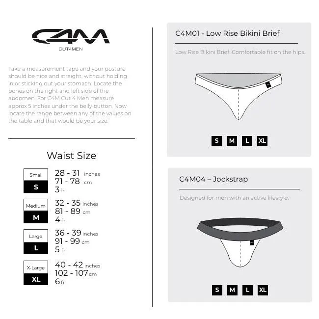 CUT 4 MEN Mens Underwear C4M Jockstrap Provocative Snake