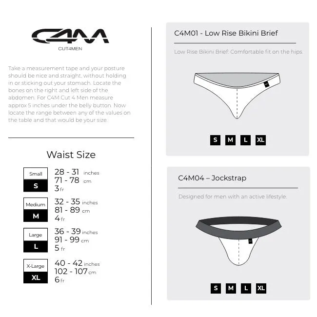 CUT 4 MEN Mens Underwear C4M Jockstrap Provocative Snake