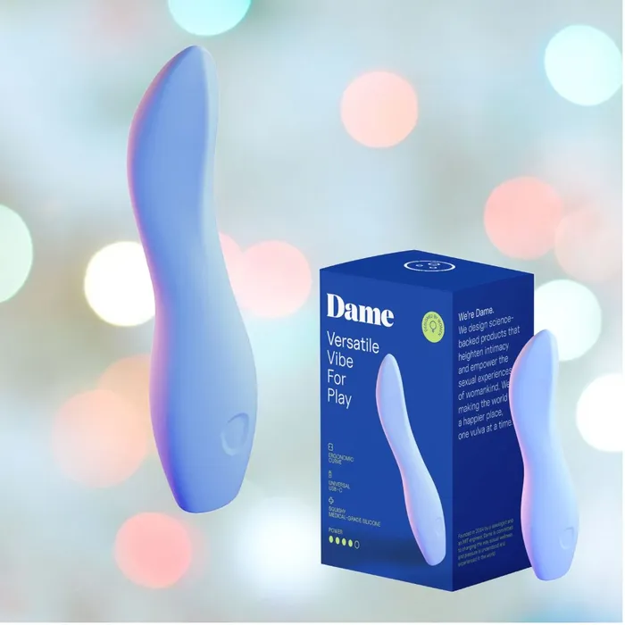 Dame Products Female Sex Toys Dame Dip 20 Bullet Vibrator Periwinkle