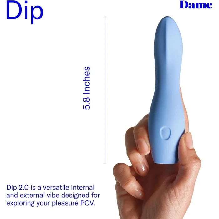 Dame Products Female Sex Toys Dame Dip 20 Bullet Vibrator Periwinkle