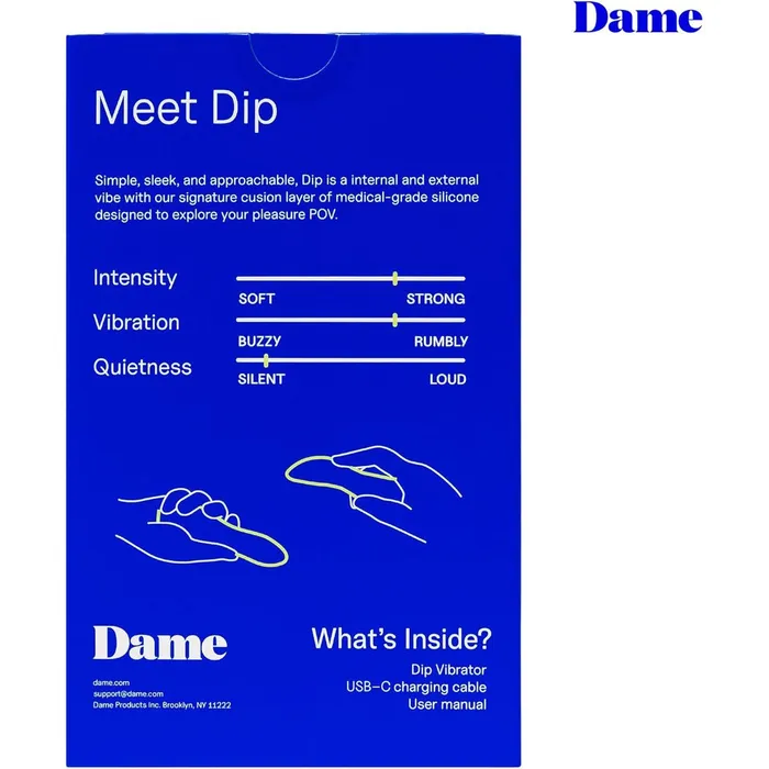 Dame Products Female Sex Toys Dame Dip 20 Bullet Vibrator Periwinkle