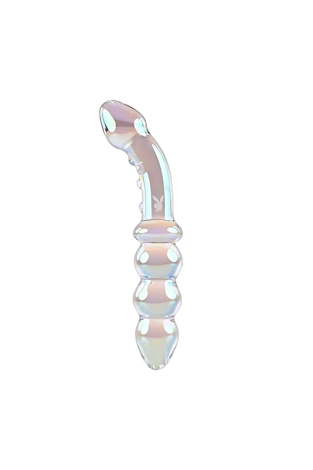 Dildos Evolved Playboy Playboy Pleasure Jewels Double Ended Glass Dildo Iridescent