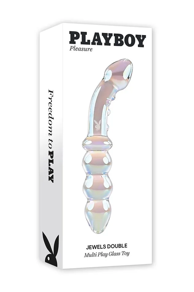 Dildos Evolved Playboy Playboy Pleasure Jewels Double Ended Glass Dildo Iridescent